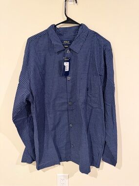 Polo by Ralph Lauren Blue Grid Cotton Button-Down Shirt